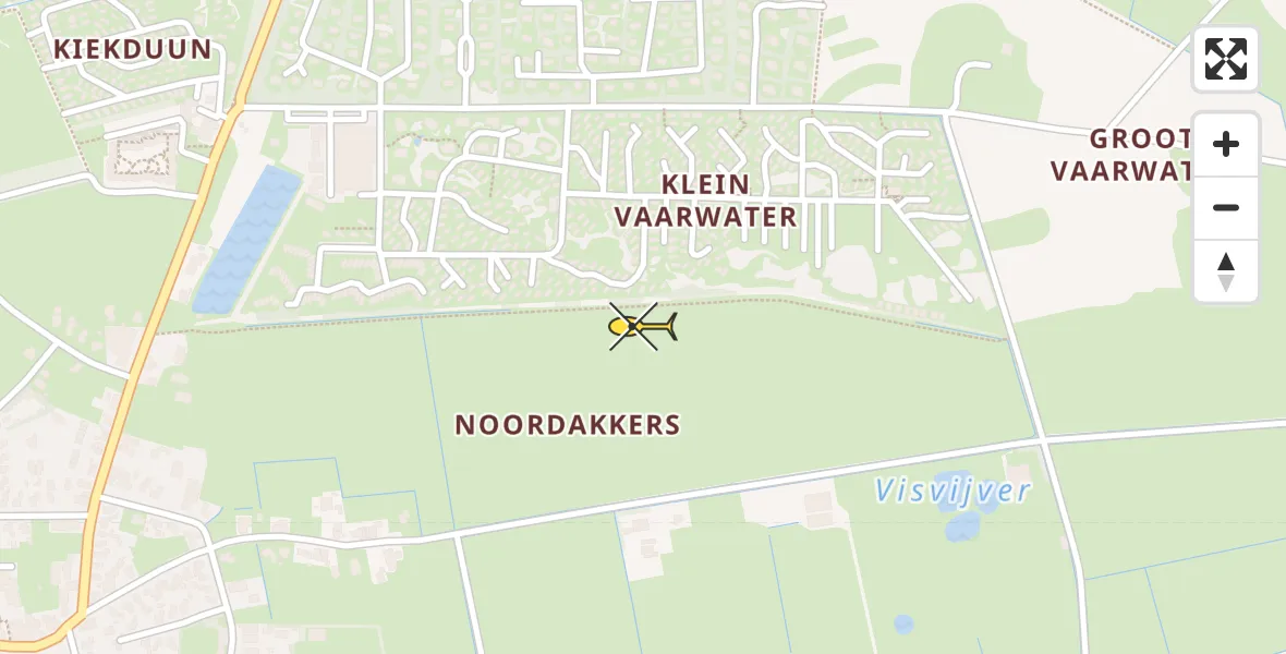 Routekaart van de vlucht: Ambulancehelikopter naar Buren