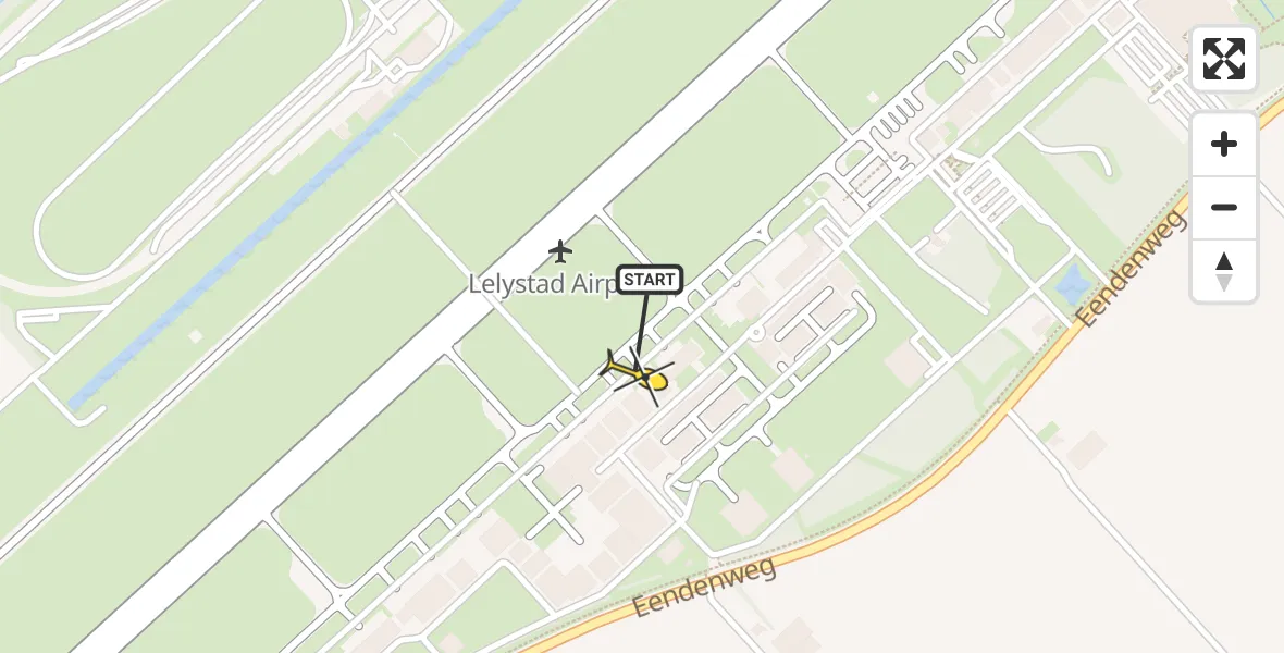 Routekaart van de vlucht: Lifeliner 4 naar Lelystad Airport, Emoeweg
