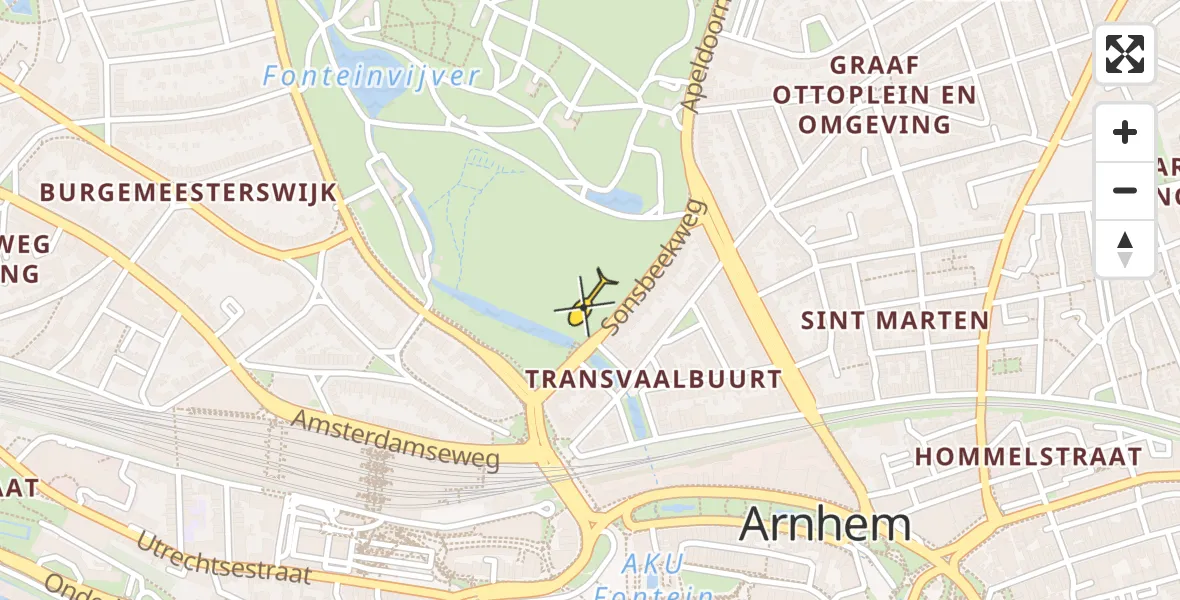 Routekaart van de vlucht: Lifeliner 3 naar Arnhem