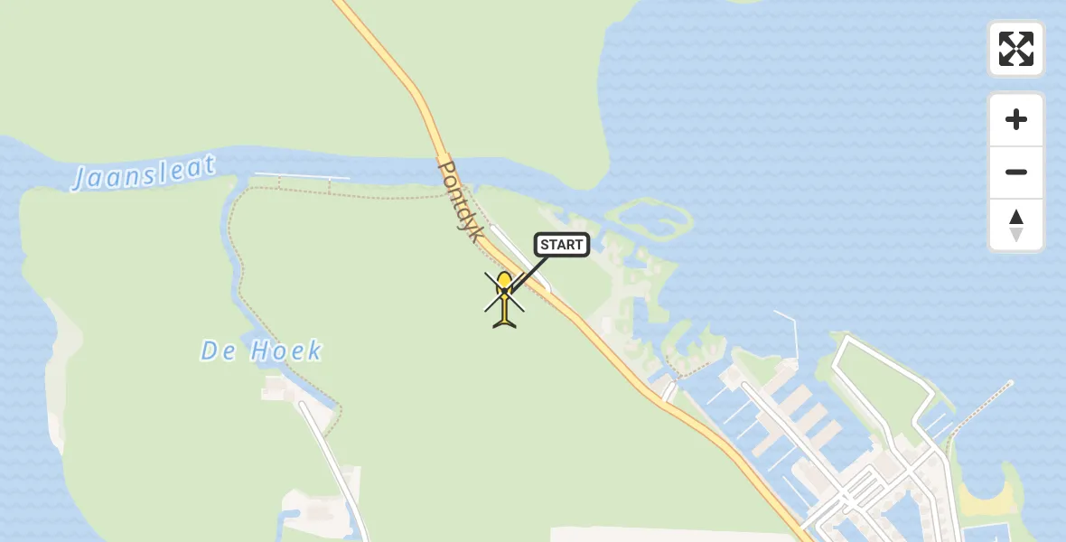 Routekaart van de vlucht: Lifeliner 4 naar Dijken, Pontdyk