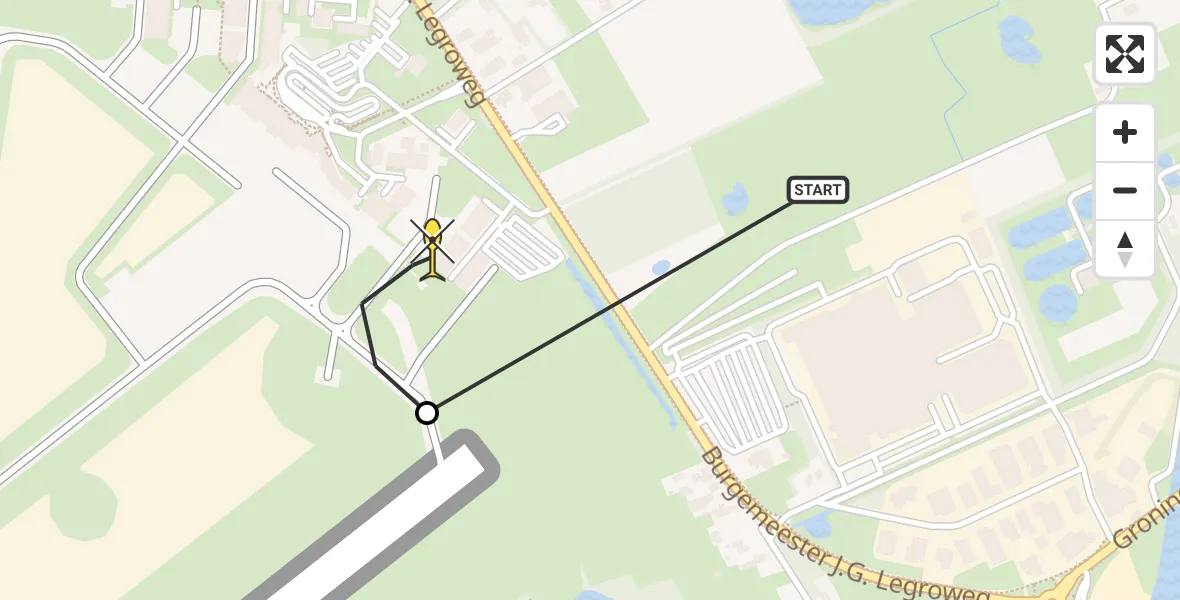 Routekaart van de vlucht: Lifeliner 4 naar Groningen Airport Eelde, Machlaan