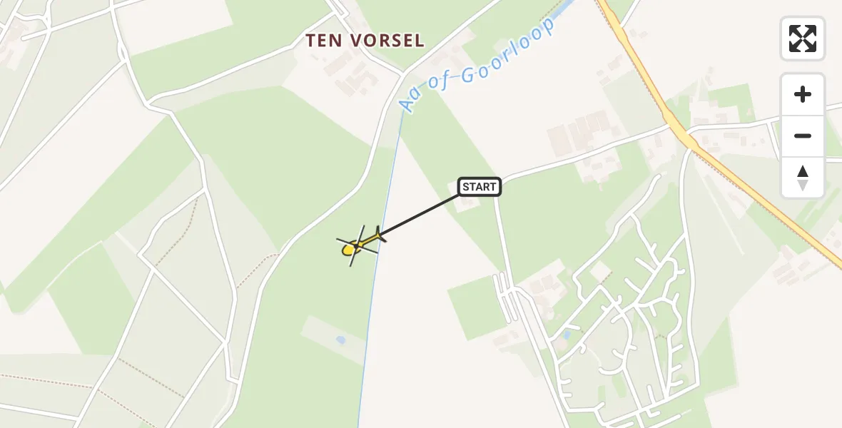 Routekaart van de vlucht: Lifeliner 3 naar Bladel, Aa of Goorloop