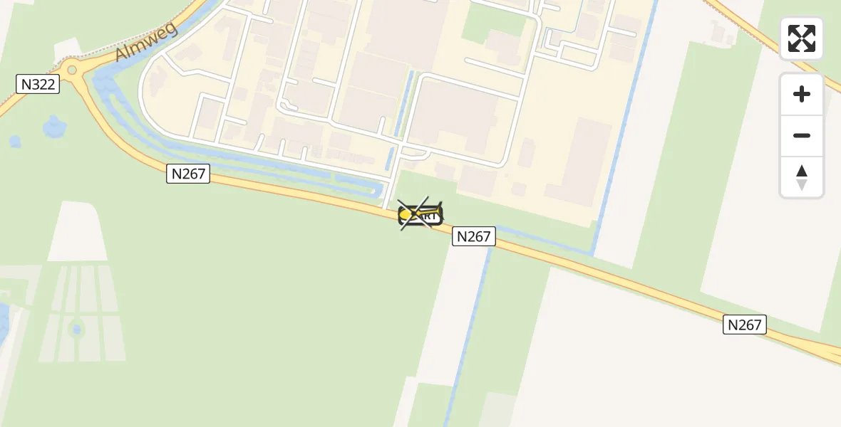 Routekaart van de vlucht: Lifeliner 3 naar Giessen, Provincialeweg-Oost