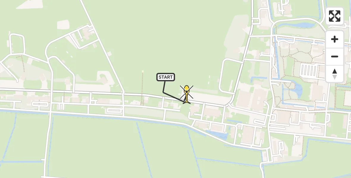 Routekaart van de vlucht: Ambulancehelikopter naar Vliegbasis Leeuwarden, Keegsdijkje