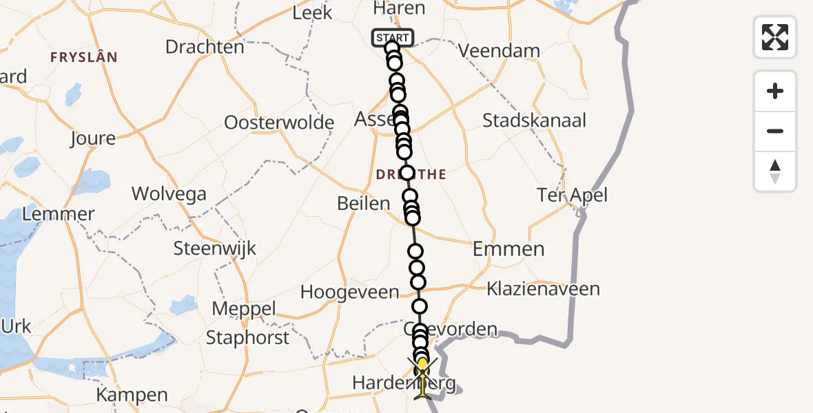 Routekaart van de vlucht: Lifeliner 4 naar Loozen, Machlaan