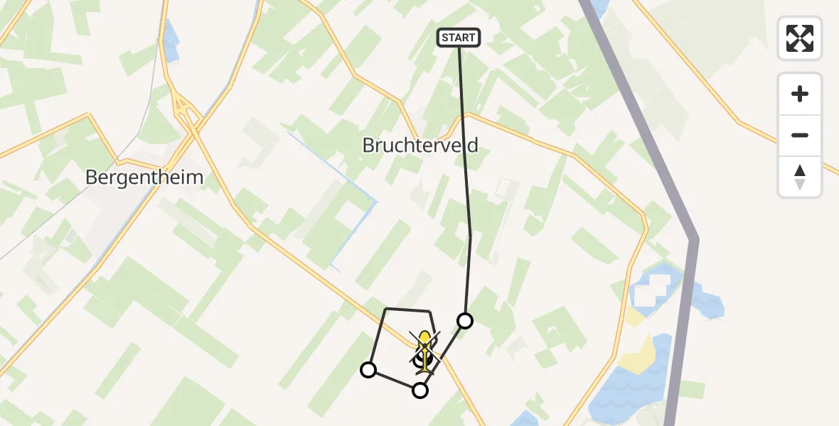 Routekaart van de vlucht: Lifeliner 4 naar Bergentheim, Broekdijk