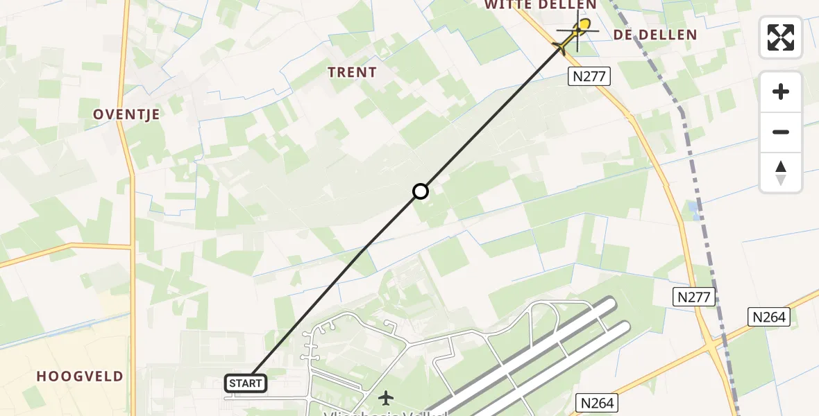 Routekaart van de vlucht: Politiehelikopter naar Zeeland, Houtvennen