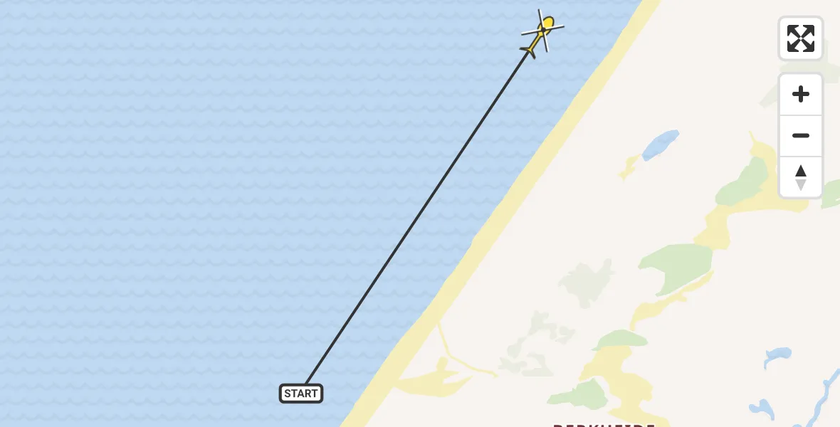 Routekaart van de vlucht: Politieheli naar Wassenaar