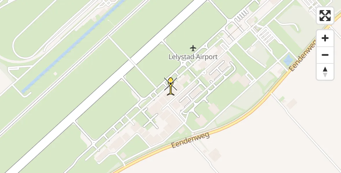 Routekaart van de vlucht: Ambulancehelikopter naar Lelystad Airport