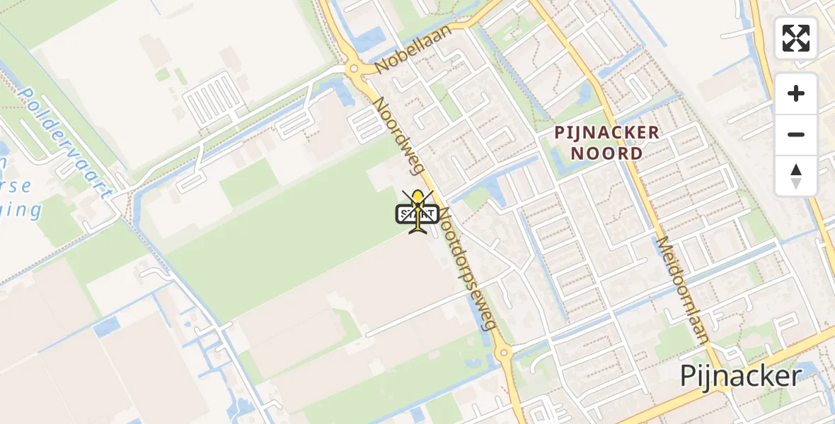 Routekaart van de vlucht: Lifeliner 2 naar Pijnacker, Noordweg
