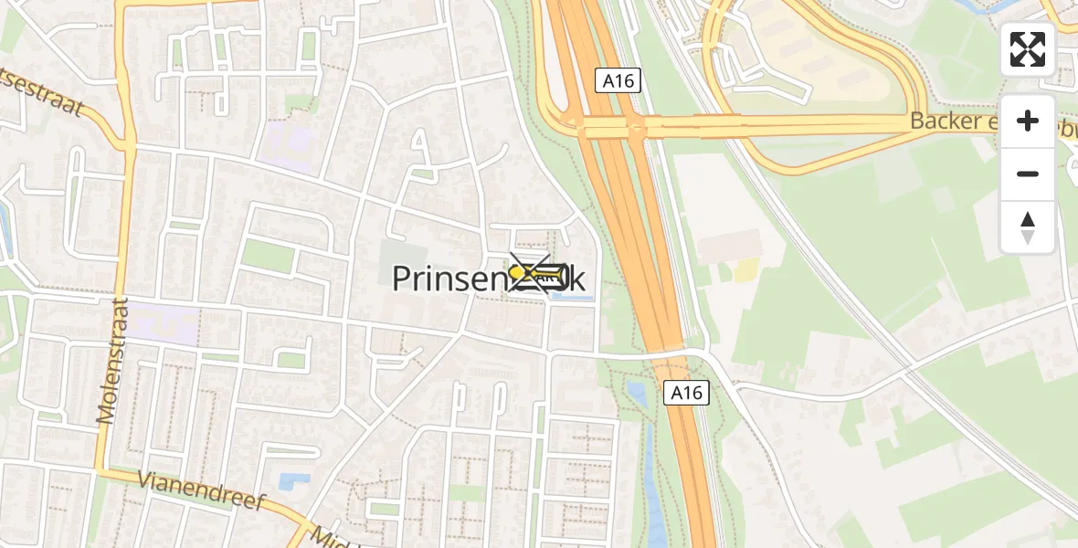 Routekaart van de vlucht: Lifeliner 2 naar Prinsenbeek, Markt