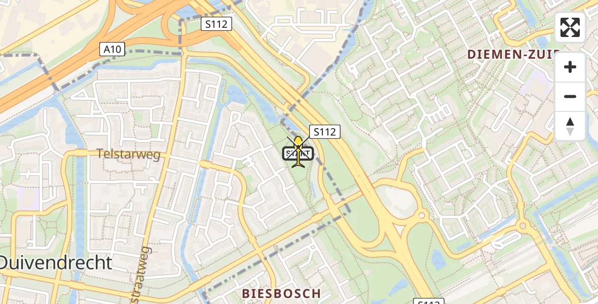 Routekaart van de vlucht: Lifeliner 1 naar Duivendrecht, Venserpad