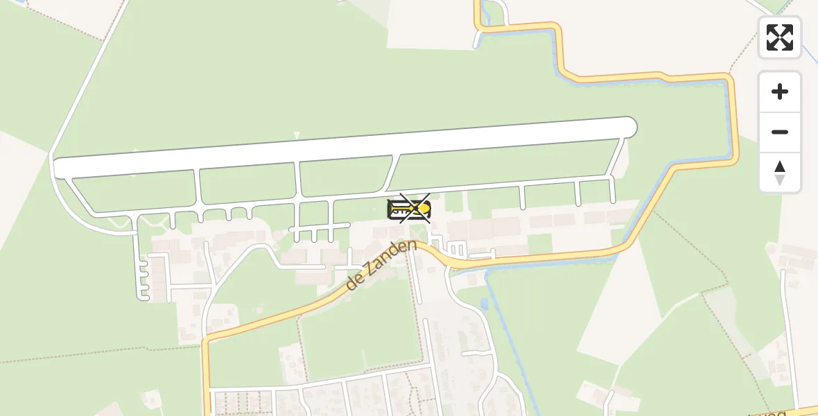 Routekaart van de vlucht: Politiehelikopter naar Vliegveld Teuge, de Zanden