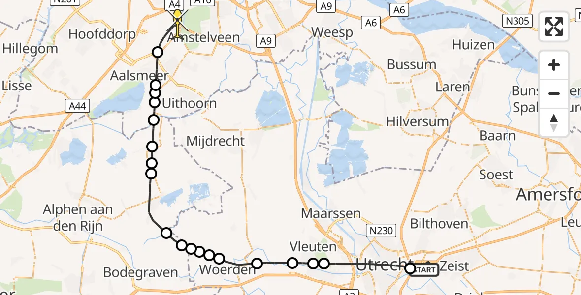 Routekaart van de vlucht: Politiehelikopter naar Schiphol, Hoogste es van Nederland