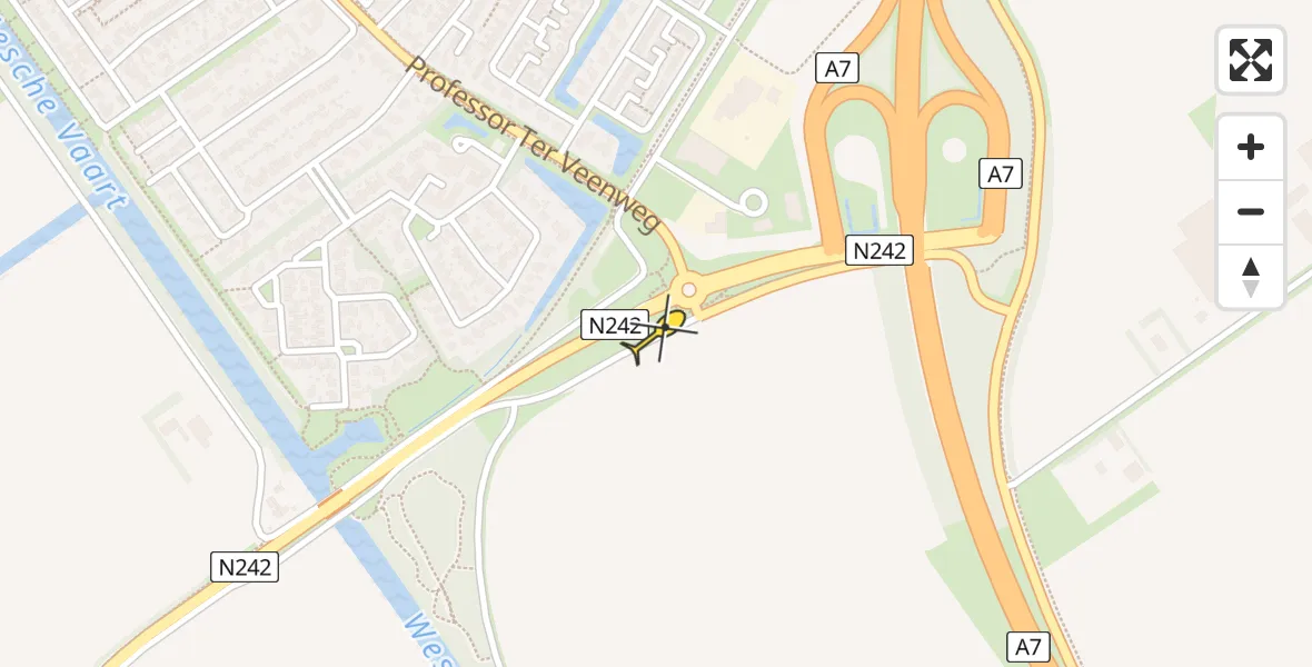 Routekaart van de vlucht: Lifeliner 1 naar Middenmeer