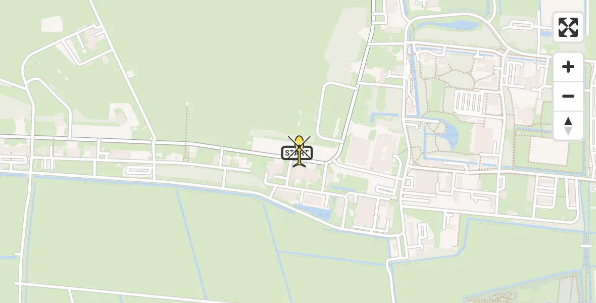 Routekaart van de vlucht: Ambulancehelikopter naar Vliegbasis Leeuwarden, Keegsdijkje