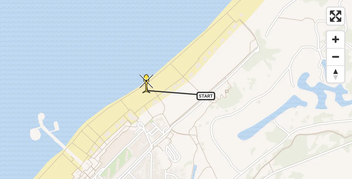 Routekaart van de vlucht: Lifeliner 2 naar Den Haag, Strand Noord
