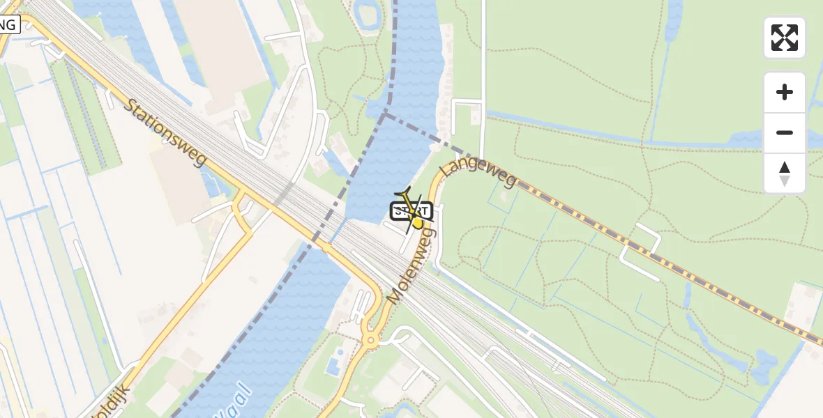 Routekaart van de vlucht: Lifeliner 2 naar Heerjansdam, Langeweg