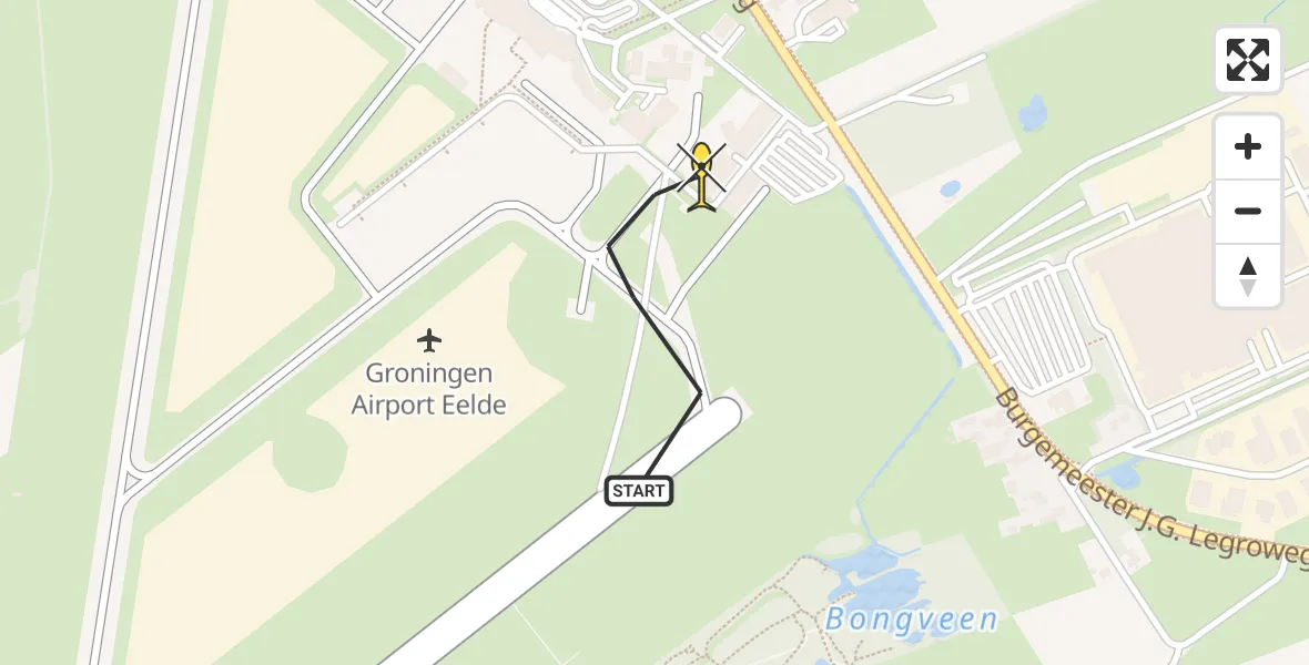 Routekaart van de vlucht: Lifeliner 4 naar Groningen Airport Eelde, Machlaan