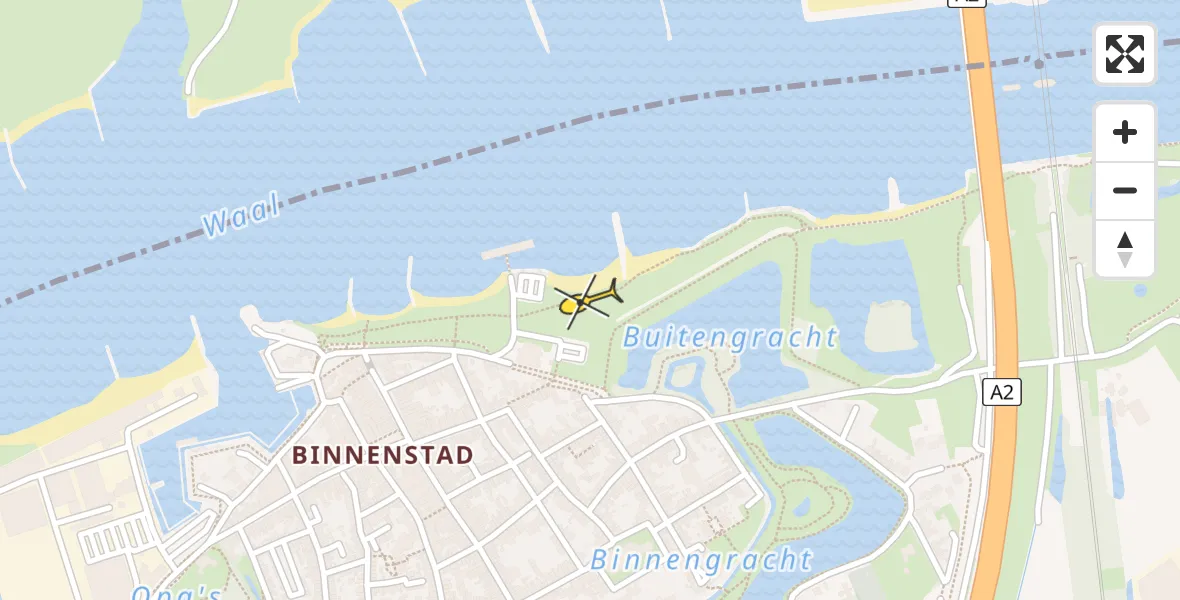 Routekaart van de vlucht: Lifeliner 3 naar Zaltbommel