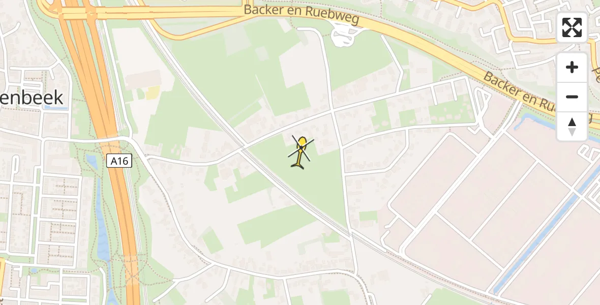 Routekaart van de vlucht: Lifeliner 2 naar Breda