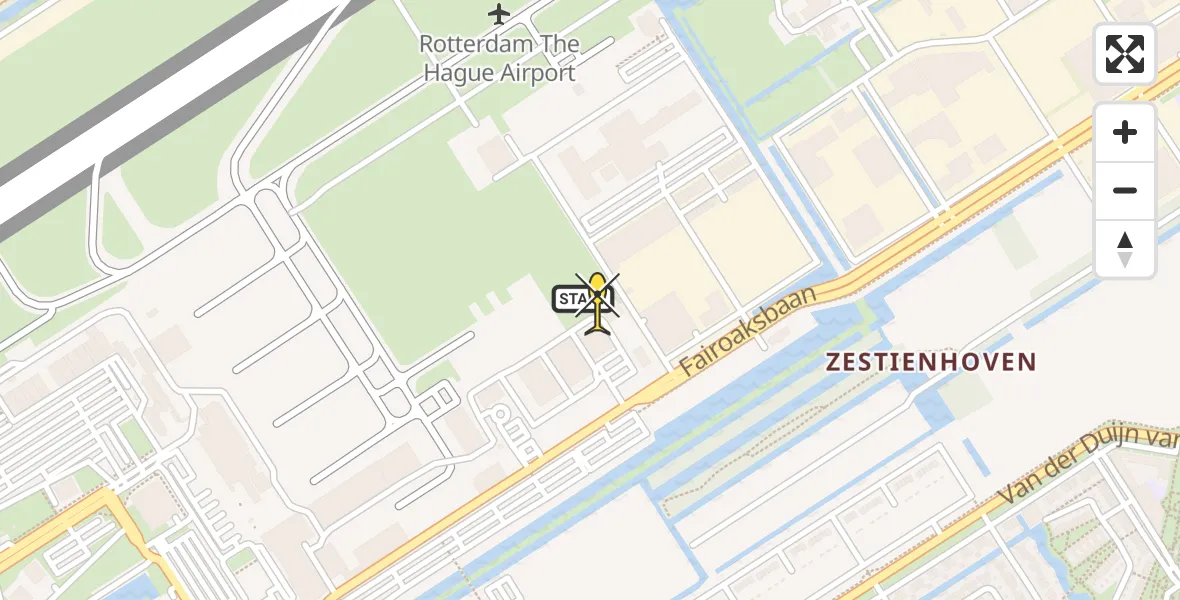 Routekaart van de vlucht: Lifeliner 2 naar Rotterdam The Hague Airport, Brandenburgbaan