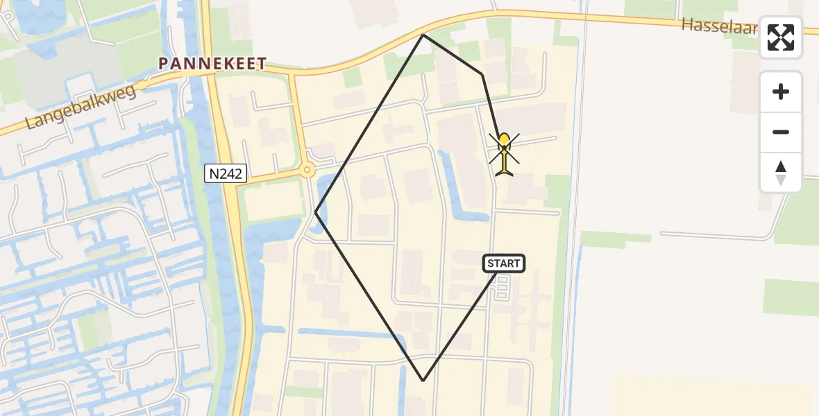 Routekaart van de vlucht: Lifeliner 1 naar Heerhugowaard, Hasselaarsweg