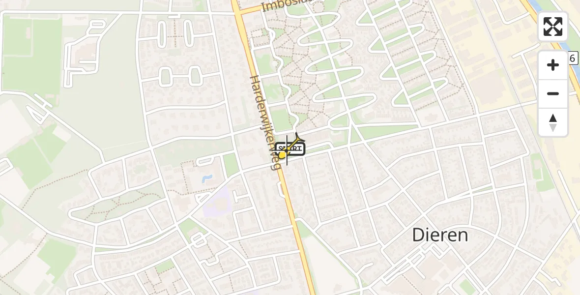 Routekaart van de vlucht: Lifeliner 3 naar Dieren, Mezenlaan