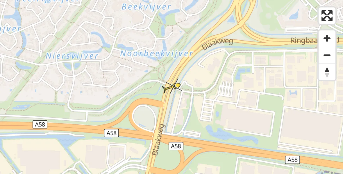 Routekaart van de vlucht: Lifeliner 2 naar Tilburg