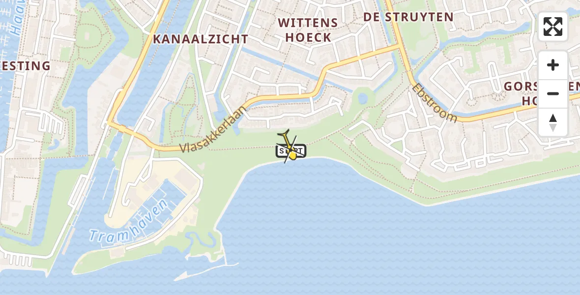 Routekaart van de vlucht: Lifeliner 2 naar Hellevoetsluis, Repel