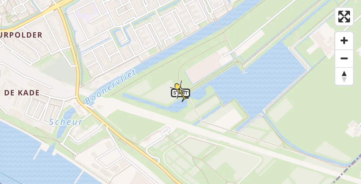 Routekaart van de vlucht: Lifeliner 2 naar Maassluis, Vlaardingsedijk