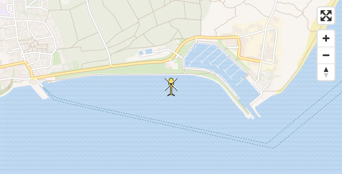 Routekaart van de vlucht: Ambulanceheli naar Vlieland Heliport