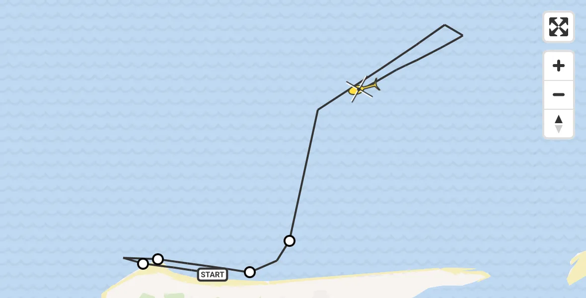 Routekaart van de vlucht: Kustwachthelikopter naar Het Westerpad