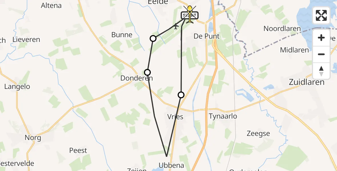 Routekaart van de vlucht: Lifeliner 4 naar Groningen Airport Eelde, Machlaan