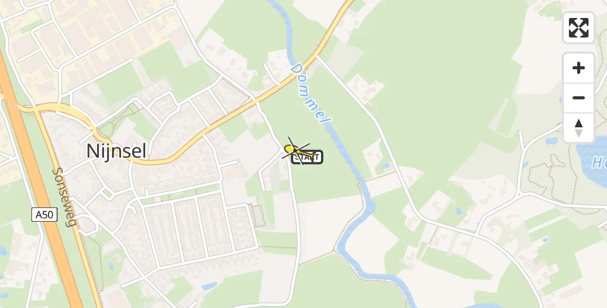 Routekaart van de vlucht: Lifeliner 3 naar Sint-Oedenrode, Bakkerpad