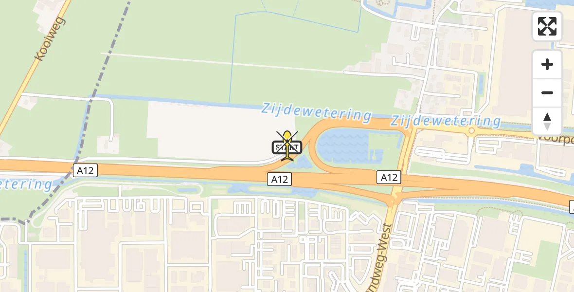 Routekaart van de vlucht: Lifeliner 3 naar Veenendaal