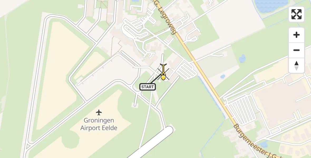 Routekaart van de vlucht: Lifeliner 4 naar Groningen Airport Eelde, Machlaan