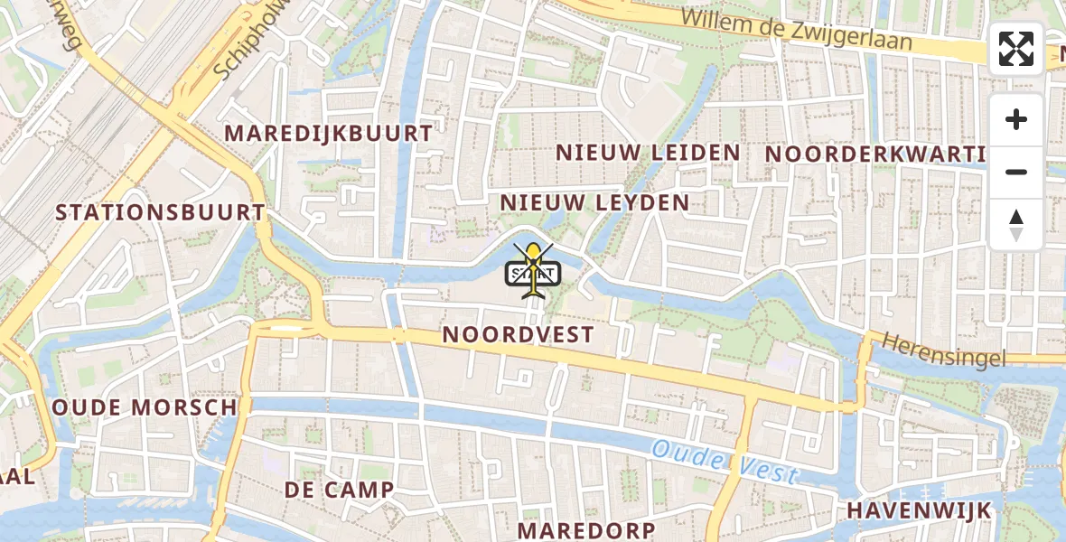 Routekaart van de vlucht: Lifeliner 2 naar Leiden, Papegaaisbolwerk