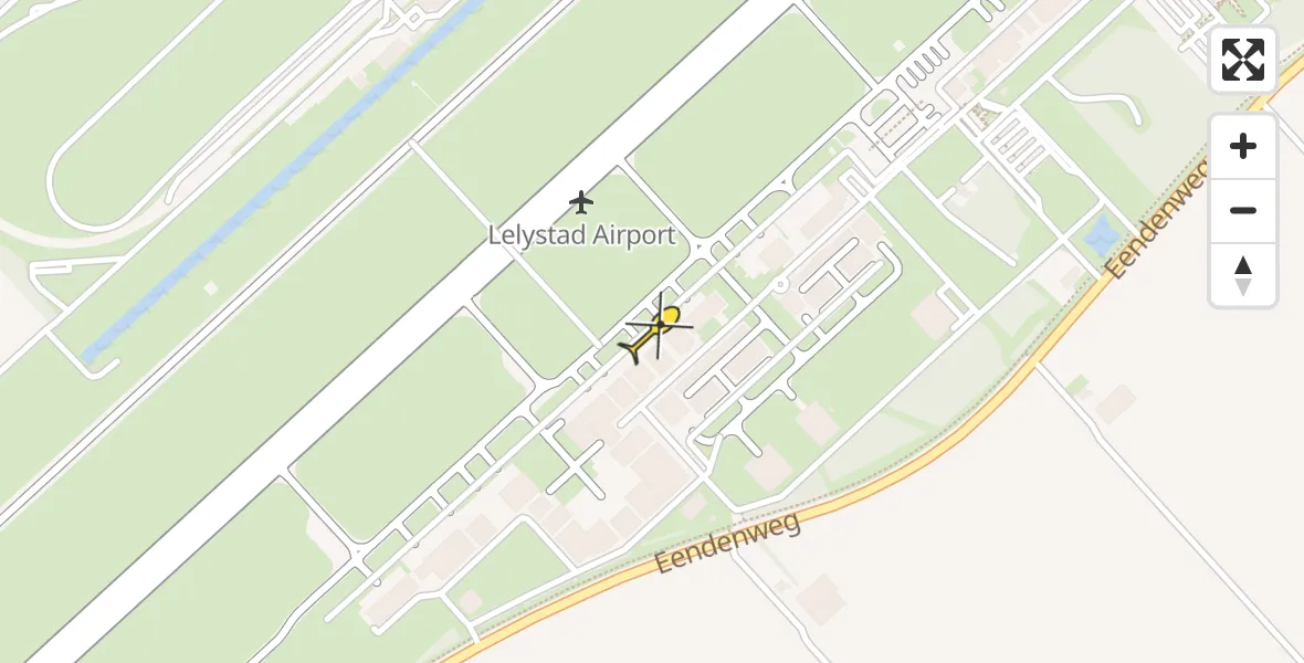 Routekaart van de vlucht: Traumaheli naar Lelystad Airport