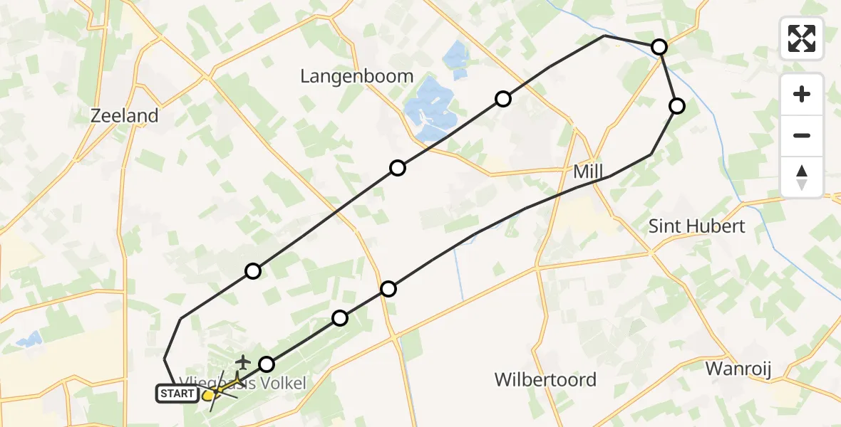 Routekaart van de vlucht: Lifeliner 3 naar Vliegbasis Volkel, Houtvennen