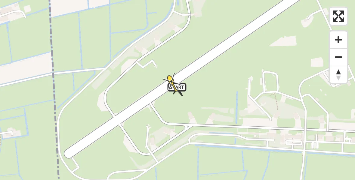 Routekaart van de vlucht: Ambulancehelikopter naar Vliegbasis Leeuwarden, Keegsdijkje