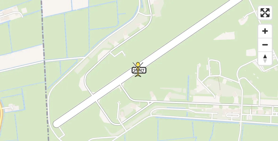 Routekaart van de vlucht: Ambulanceheli naar Vliegbasis Leeuwarden, Keegsdijkje