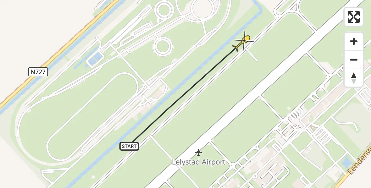 Routekaart van de vlucht: Traumahelikopter naar Lelystad Airport, Terminalplein