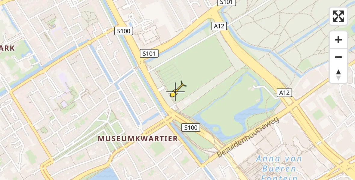Routekaart van de vlucht: Lifeliner 1 naar Den Haag