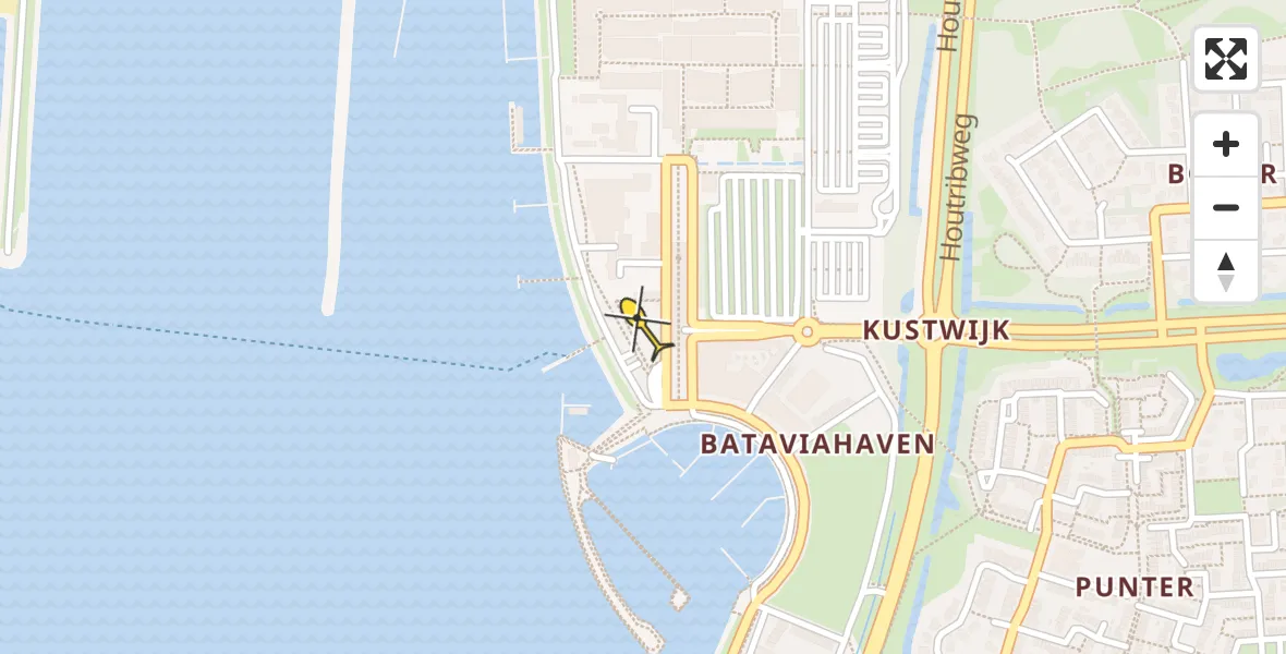 Routekaart van de vlucht: Kustwachthelikopter naar Lelystad