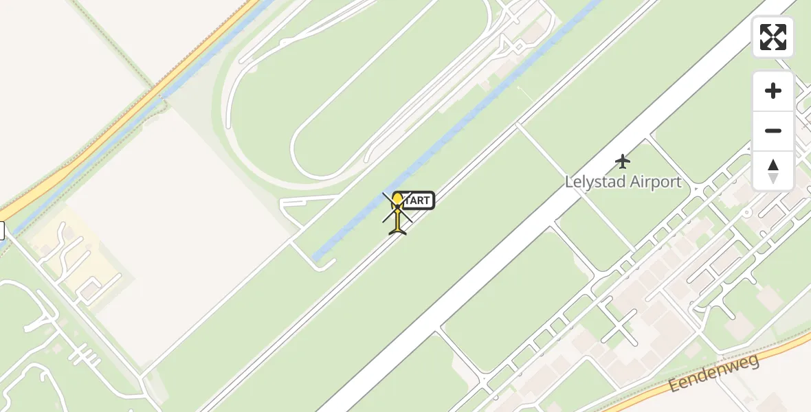 Routekaart van de vlucht: Ambulanceheli naar Lelystad Airport, Talingweg