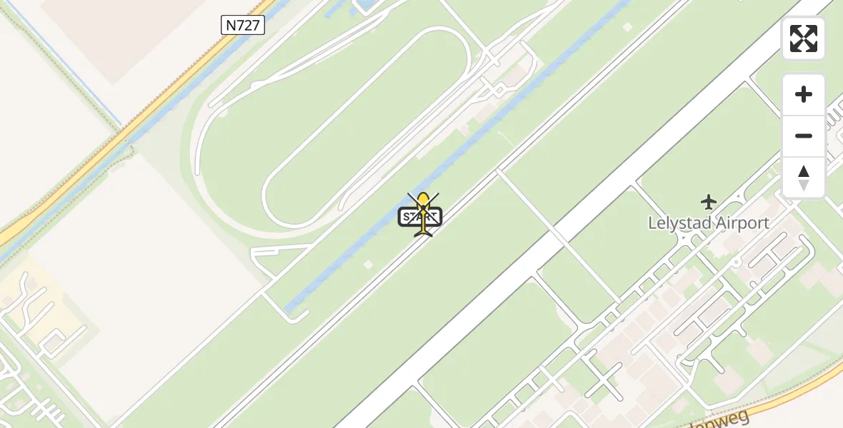 Routekaart van de vlucht: Traumaheli naar Lelystad Airport, Talingweg