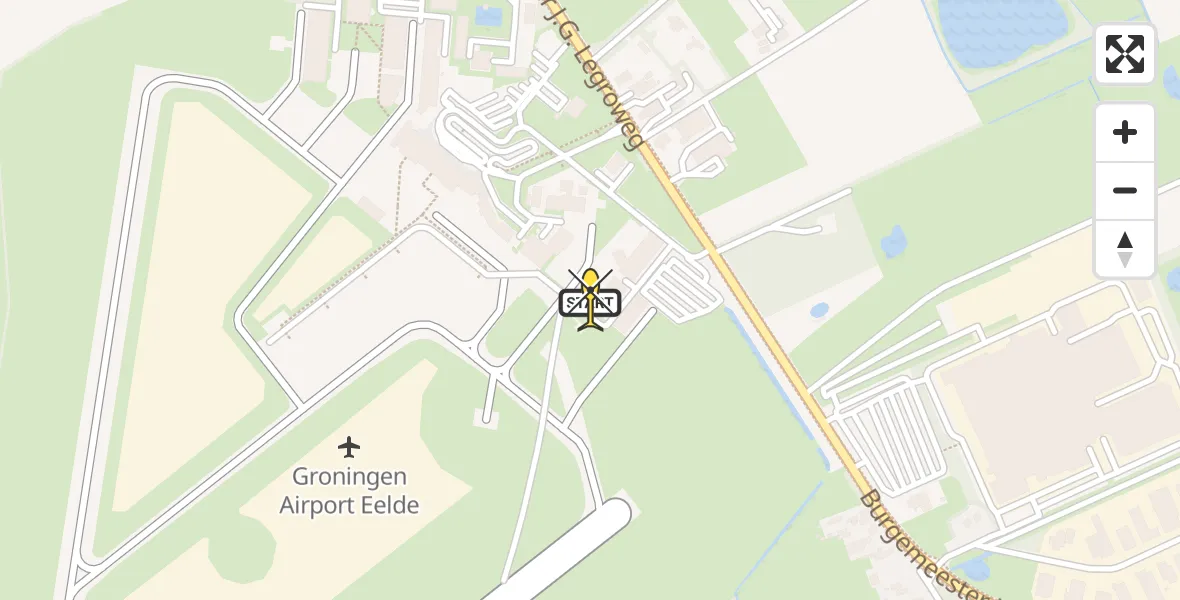 Routekaart van de vlucht: Lifeliner 4 naar Groningen Airport Eelde, Machlaan