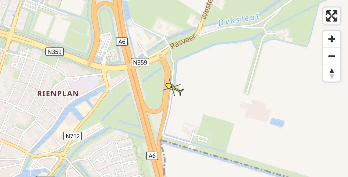 Routekaart van de vlucht: Lifeliner 4 naar Lemmer