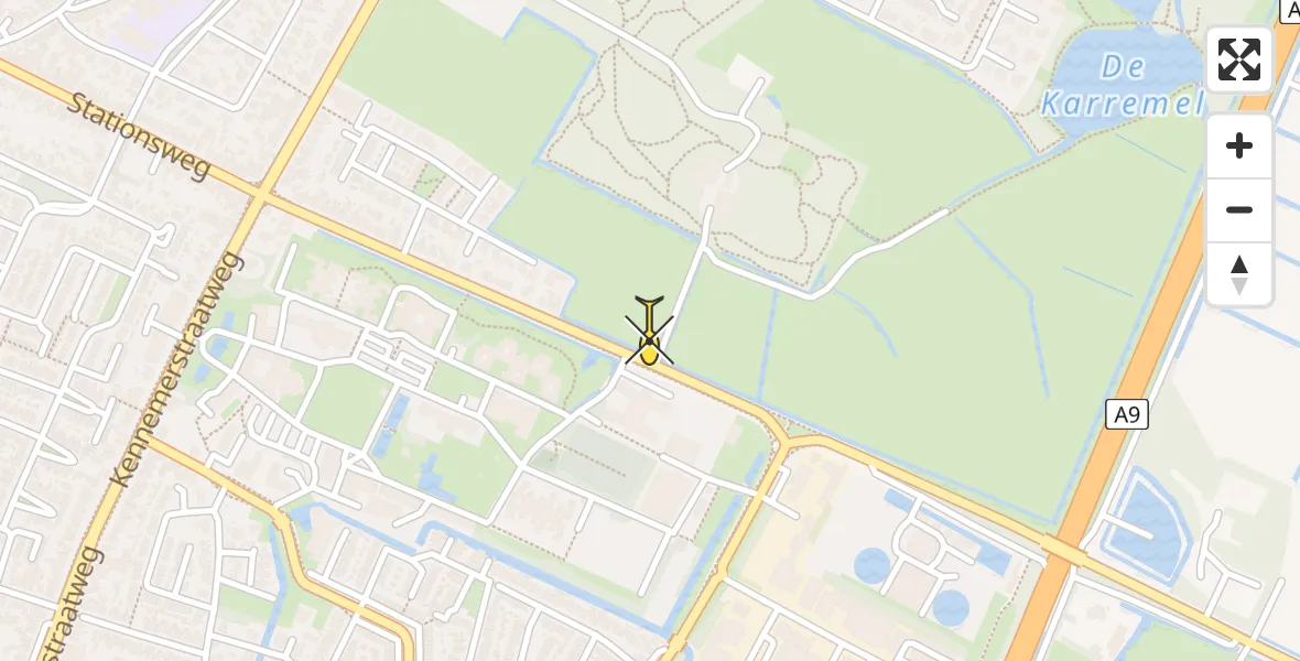 Routekaart van de vlucht: Lifeliner 1 naar Heiloo